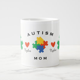Personalisierte Autismus-Mama Jumbo-Tasse