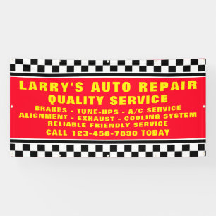 Personalisierte Auto-Reparaturwerkstatt Geprüfte F Banner