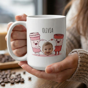 Personalisierte Baby-1.-Geburtstags-Foto-Name Kaffeetasse