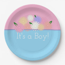 Personalisierte Baby Boy Dusche, Blütenpink und Bl