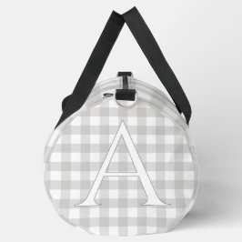 Personalisierte Baby-Dove-Grau-Gingham-Babytasche Duffle Bag