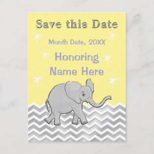 Personalisierte Baby-Dusche Save the Date Ankündigungspostkarte