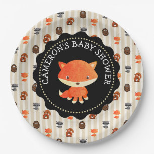 Personalisierte Baby Dusche Teller Woodland Themed
