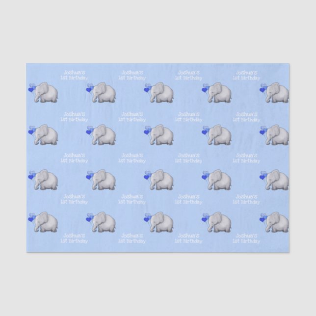 Personalisierte Baby-Elefant-1. Seidenpapier (Vorderseite)