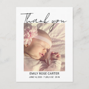 Personalisierte Baby-Foto-Geburtsanzeige Ankündigungspostkarte