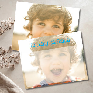 Personalisierte Baby-Foto-Name-Papierwaren-Notizka Einladung