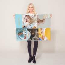 Personalisierte Baby-Foto- und Namens-Fleece-Decke