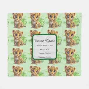 Personalisierte Baby-Leoparden-Dschungel-Flanellde Fleecedecke
