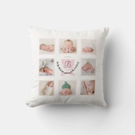 PERSONALISIERTE BABY MÄDCHEN-FOTOKOLLAGE MIT SCHWE KISSEN