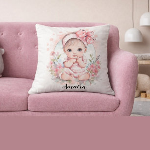 Personalisierte Baby-Mädchen-Name-Wurfkissen Kissen