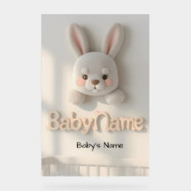 Personalisierte Baby-Namens-Wandkunst – Süße Tierk
