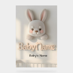 Personalisierte Baby-Namens-Wandkunst – Süße Tierk Acrylschild