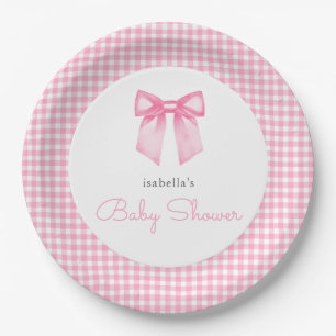 Personalisierte Baby-Party für Mädchen mit rosa Sc Pappteller