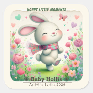 Personalisierte Baby Shower Aufkleber Hase