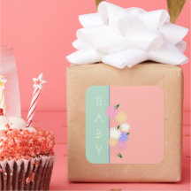Personalisierte Babydusche farbenfroh Daisy Blumen