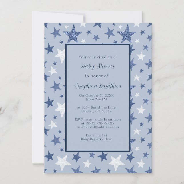 Personalisierte Babydusche für Navy & White Winter Einladung (Vorderseite)