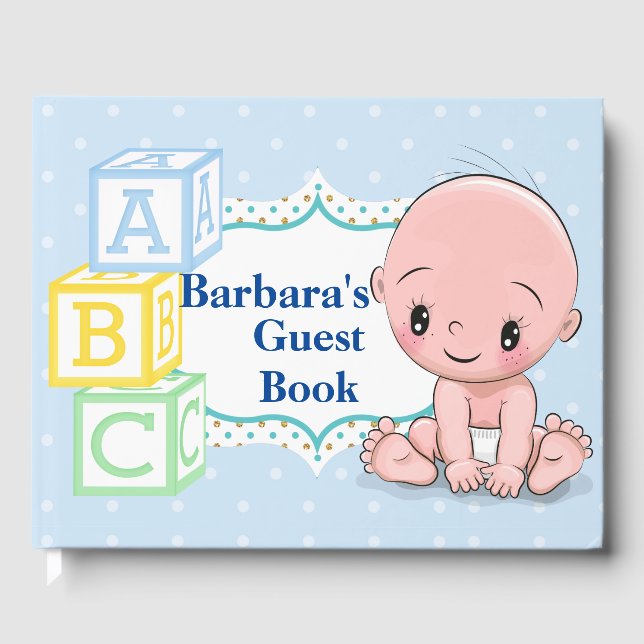 Personalisierte Babydusche Gästebuch (Vorderseite)