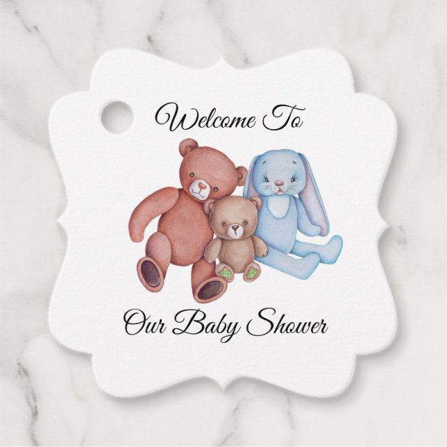 Personalisierte Babydusche Geschenkanhänger (Vorderseite)