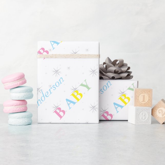 Personalisierte Babydusche Geschenkpapier (Babyparty)