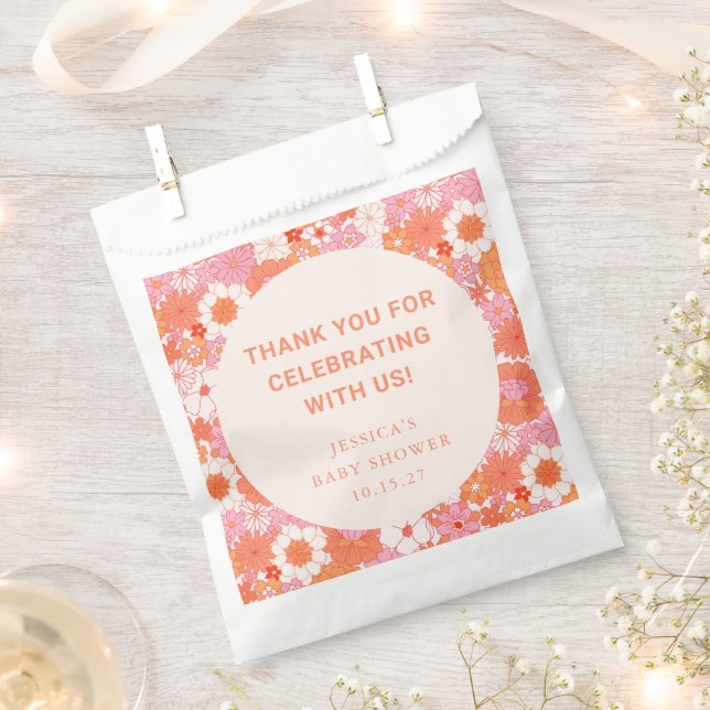 Personalisierte Babydusche Korallenblüte Floral Re Geschenktütchen (Ausgeschnitten)