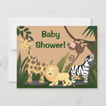 Personalisierte Babydusche lädt ein, Jungle-Tiere