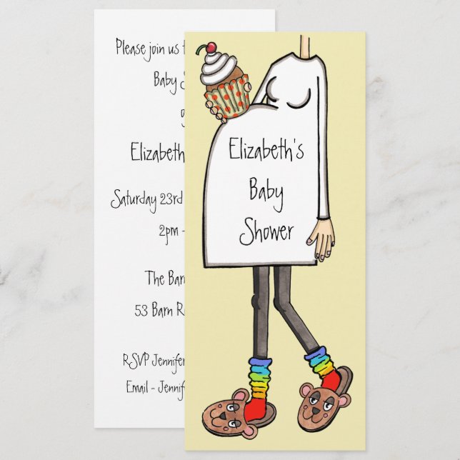 Personalisierte Babydusche Leuchttonne Einladung (Vorne/Hinten)