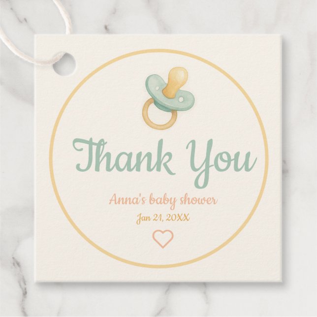 Personalisierte Babydusche mit Aquarellfarben - Be Geschenkanhänger (Vorderseite)
