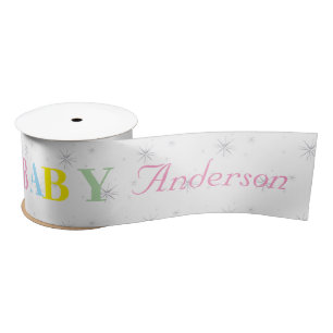 Personalisierte Babydusche Satinband