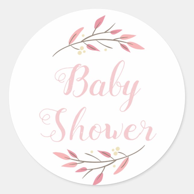 Personalisierte Babyduschkleber Runder Aufkleber (Vorderseite)