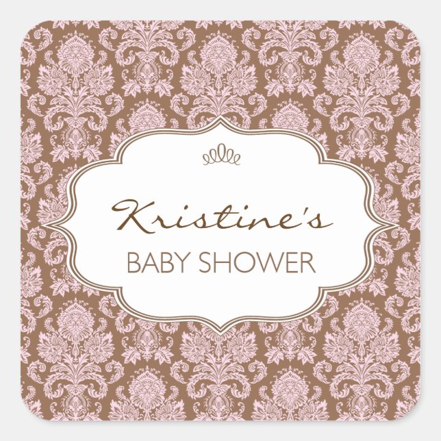 Personalisierte Babyduschklemme Quadratischer Aufkleber (Vorderseite)