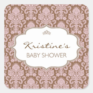 Personalisierte Babyduschklemme Quadratischer Aufkleber
