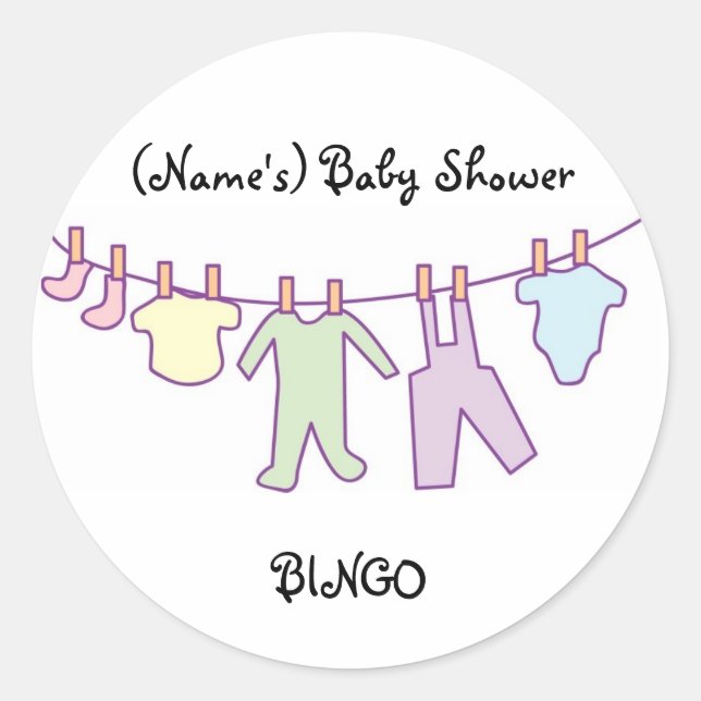 Personalisierte Babyduschklemme Runder Aufkleber (Vorderseite)