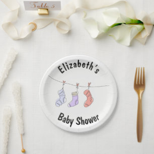 Personalisierte Babyduschpapier-Teller Pappteller