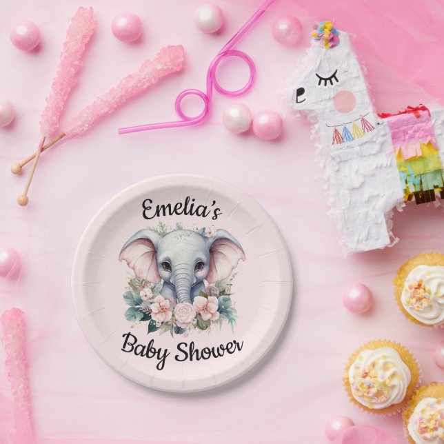 Personalisierte Babyduschpapier-Teller Pappteller (Party)