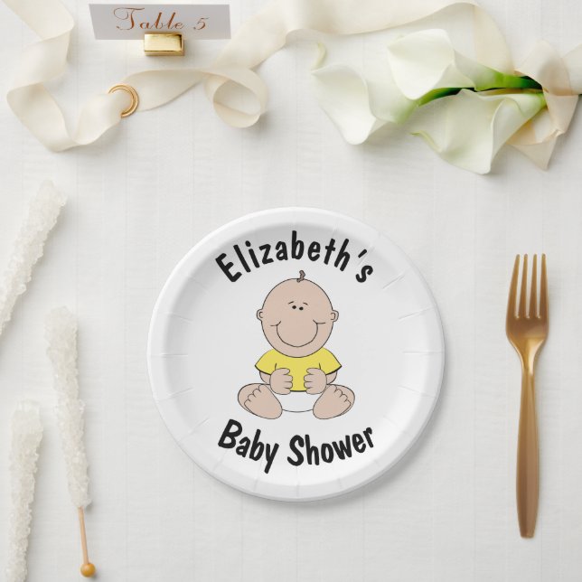 Personalisierte Babyduschpapier-Teller Pappteller (Hochzeit)