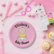 Personalisierte Babyduschpapier-Teller
