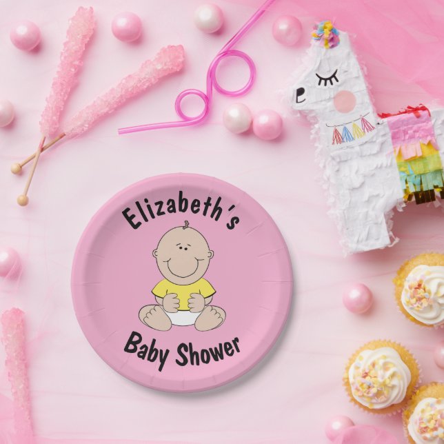 Personalisierte Babyduschpapier-Teller Pappteller (Party)