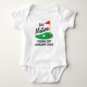 Personalisierte Babygelüstanzeige im Golf-Design Baby Strampler