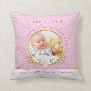 Personalisierte Babygeschenke mit Geburtsinformati Kissen