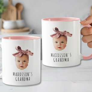 Personalisierte Babygroßmutter Gesicht Tasse
