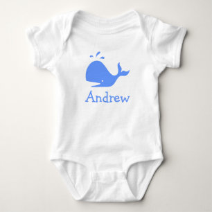 Personalisierte Babykleidung mit Blauwal aus Carto Baby Strampler