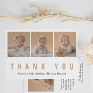 Personalisierte Babyparty-Dankeskkarte mit Foto Karte