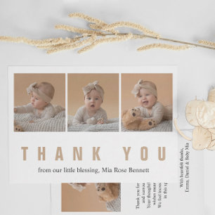 Personalisierte Babyparty-Dankeskkarte mit Foto Mitteilungskarte