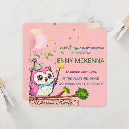 Personalisierte Babyparty-Einladung, Eulen-Design Einladung