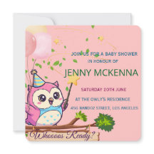 Personalisierte Babyparty-Einladung, Eulen-Design