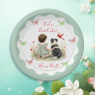 Personalisierte Babyparty für Baby Mädchen und ihr Pappteller