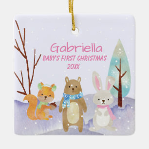 Personalisierte Babys erste Keramikornament