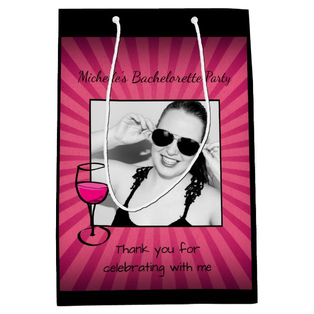Personalisierte Bachelorette-Rahmen Mittlere Geschenktüte (Vorderseite)