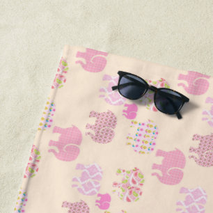 Personalisierte Badetücher Baby Girl Elefanten Pin Strandtuch
