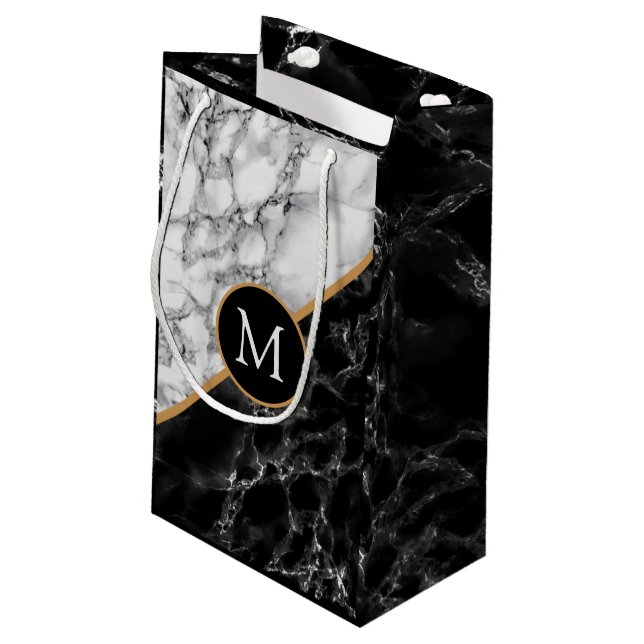 Personalisierte Bag-Marmor für Ihre Letter-Geschen Kleine Geschenktüte (Rückseite Schrägansicht)